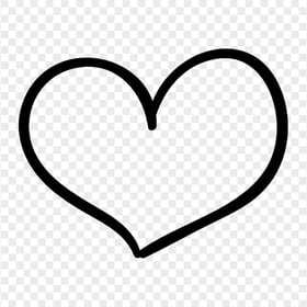 HD Outline Black Drawn Heart PNG
