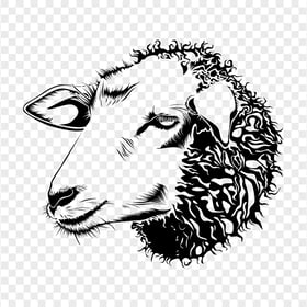 HD Drawing Of A Sheep Head Transparent PNG