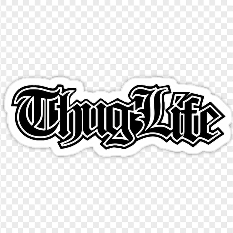 Thug Life Logo Typography Sticker