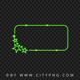 Flare Stars Green Neon Frame HD PNG