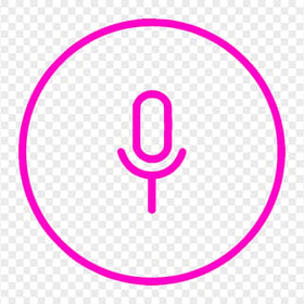 HD Round Voice Recorder Mic Line Pink Icon PNG
