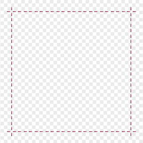 Dashed Line Red Square Frame PNG