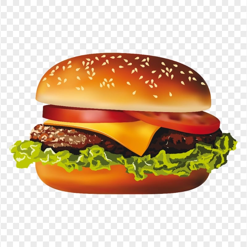 Meat Burger Fast Food Illustration PNG Image