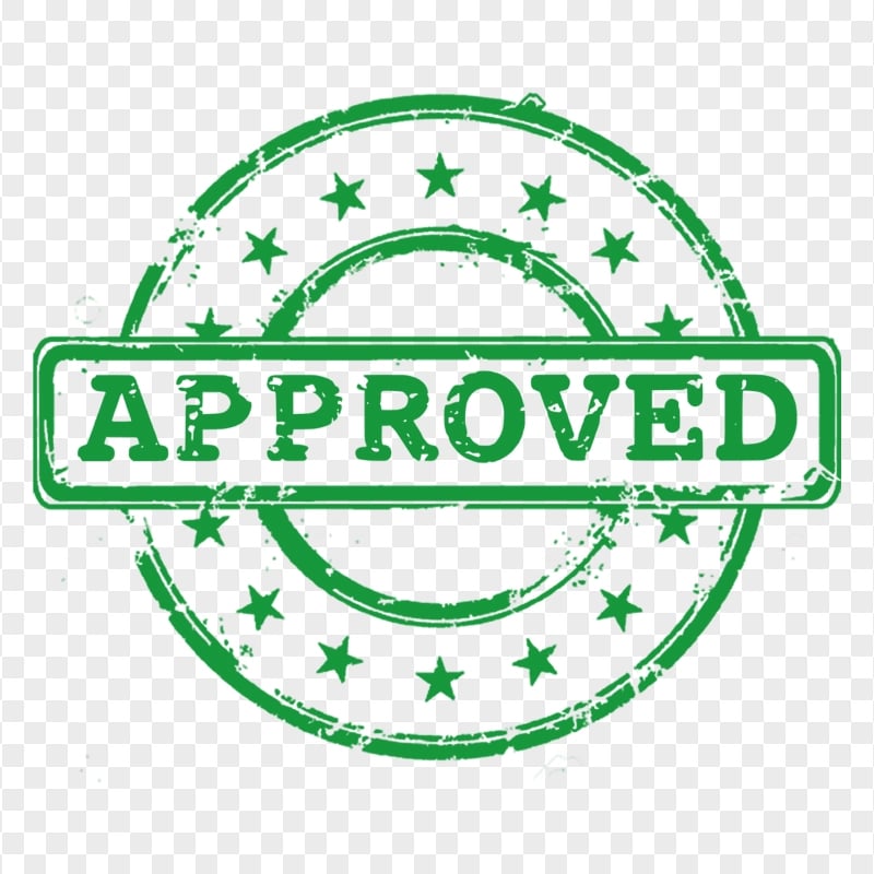 HD Green Round Approved Stamp PNG