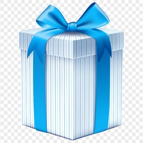 Download White & Blue Gift Box PNG