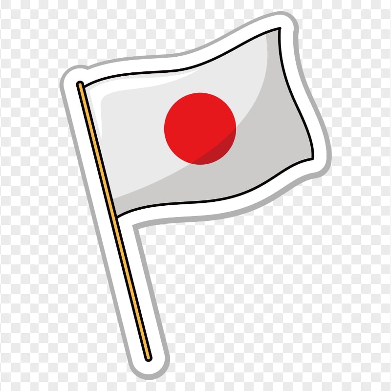 PNG Cartoon Japan Flag Pole Stickers