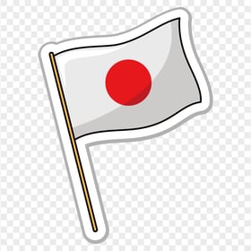 PNG Cartoon Japan Flag Pole Stickers