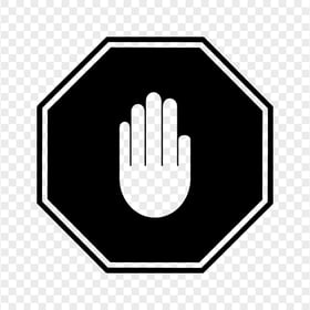 HD Black Stop Hand Sign Icon Symbol PNG
