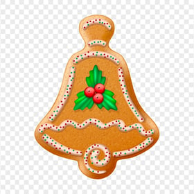 Christmas Bell Gingerbread Cookie Image PNG