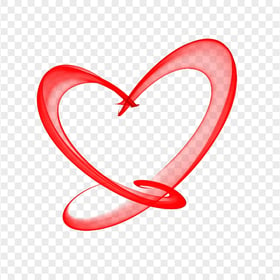 Valentine Creative Outline Red Heart PNG