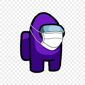 HD Purple Among Us Character Covid Surgical Mask PNG