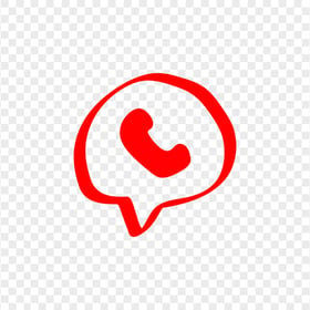 HD Red Hand Draw Round Pin Phone Icon Transparent PNG