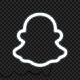 HD White Snapchat Neon Logo With El Wire PNG