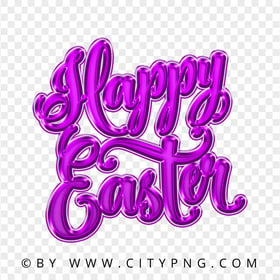 HD Purple Happy Easter Greeting Transparent Background