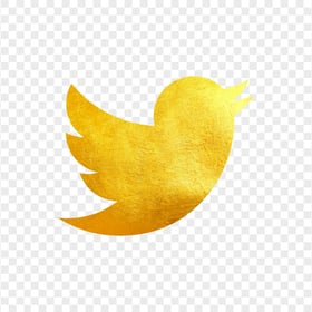 HD Gold Twitter Bird Logo Icon PNG