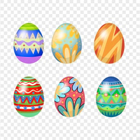 Set Of Colorful Easter Egg Illustration HD Transparent PNG