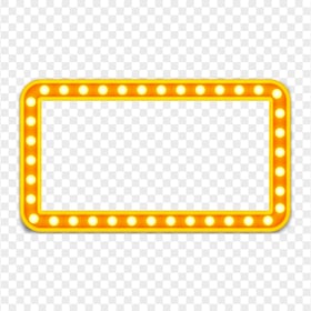 HD Orange Glowing Bulbs Frame PNG