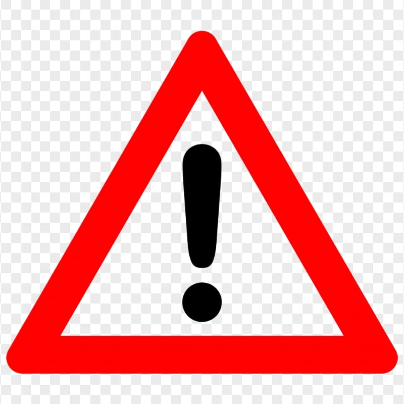 HD Warning Symbol Traffic Sign Exclamation Mark PNG