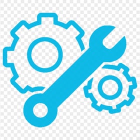 Settings Repair Gears Blue Icon