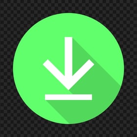 Flat Circle Round Green Download Button Icon PNG