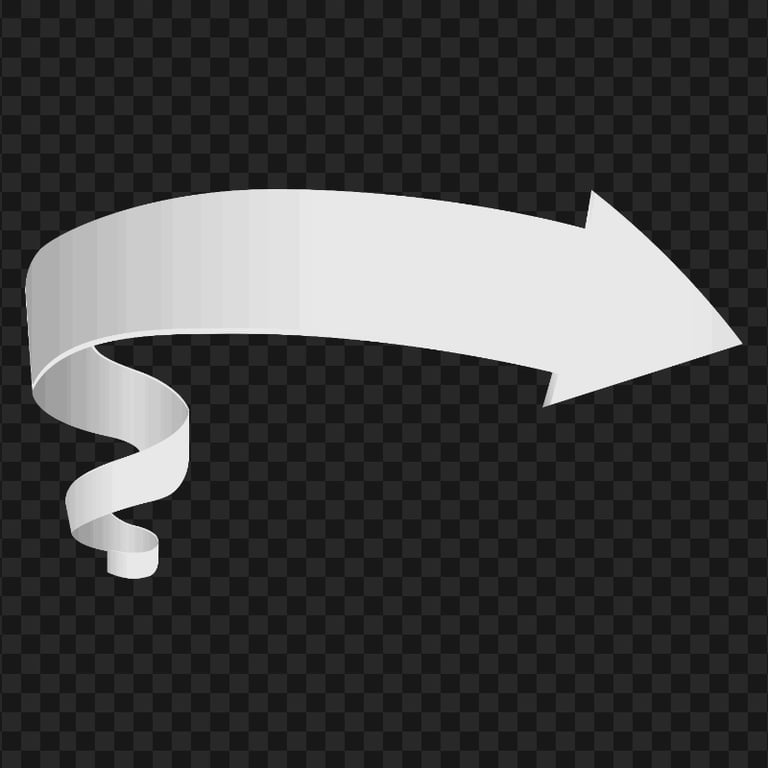 HD 3D White Ribbon Arrow Banner Symbol PNG