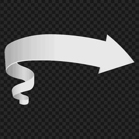 HD 3D White Ribbon Arrow Banner Symbol PNG