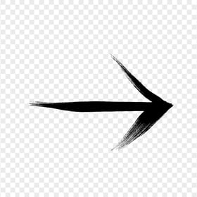 Transparent Black Arrow Point Right Brush Stroke