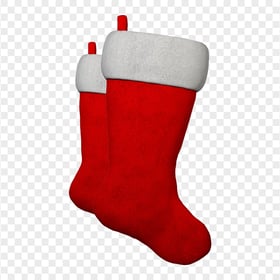 Pair Of Red Santa Christmas Socks HD PNG