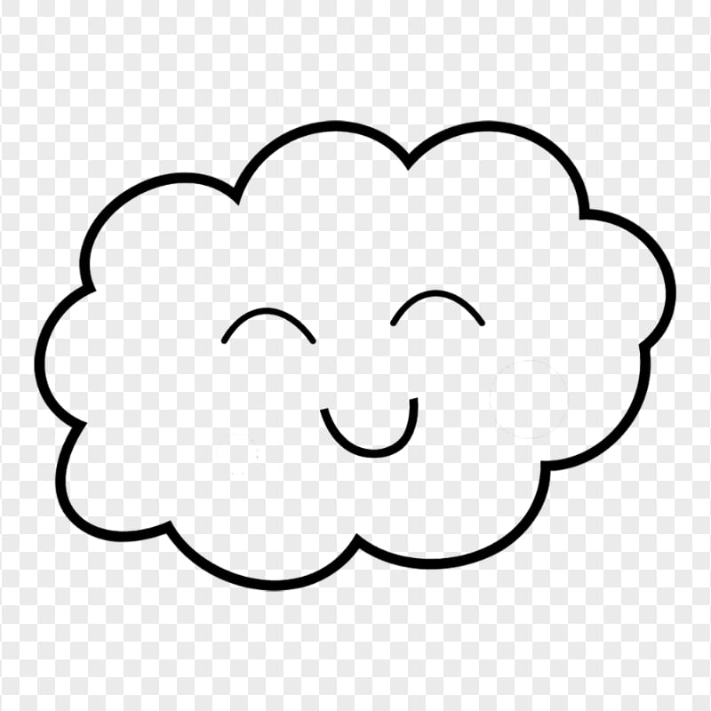 HD Black Cartoon Smiling Cloud PNG