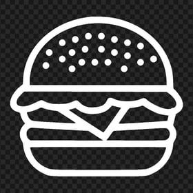 Hamburger Junk Food White Icon PNG Image