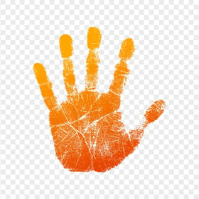 HD Gradient Orange Real Single Hand Print PNG