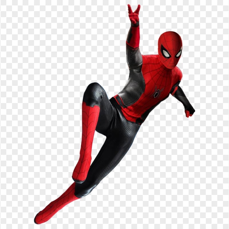 HD Black & Red Spider Man Jumping PNG