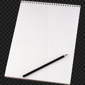 HD Black Pencil with Drawing Pad PNG