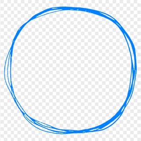 Doodle Pencil Sketch Drawing Blue Circle PNG