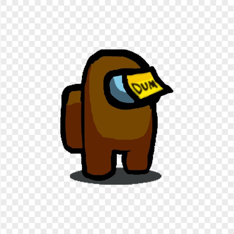 HD Among Us Brown Crewmate Character With Dum Sticky Note Hat PNG Citypng