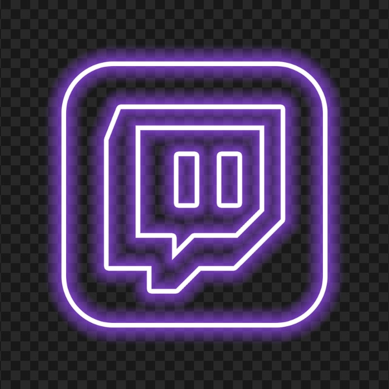 HD Twitch Square Purple Neon App Icon PNG