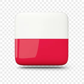 Square Glossy Poland POL Flag Icon PNG