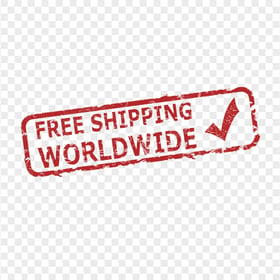 Red Worldwide Free Shipping Stamp