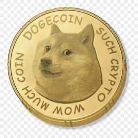 HD Realistic Dogecoin Piece Coin PNG