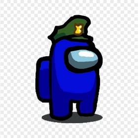 HD Blue Among Us Crewmate Character Military Hat PNG