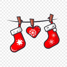 Flat Vector Christmas Socks PNG Image