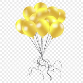 HD Yellow Golden Gold Balloons Decorations PNG