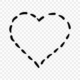 HD Black Dotted Line Heart PNG