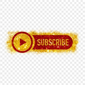 HD Youtube Red & Gold Glitter Subscribe Button Logo PNG