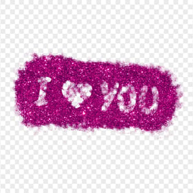 HD Beautiful Pink I Love You Glitter Design PNG