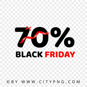 HD 70 Percent Discount Black Friday Logo Sign PNG