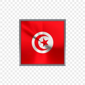 Tunisia Flag On Square Shape Icon PNG