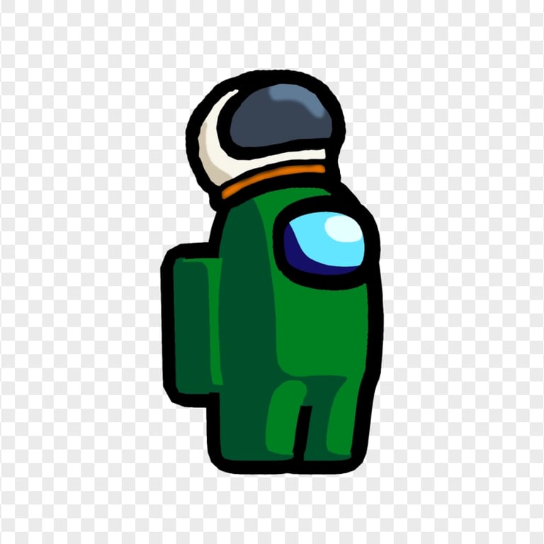 HD Among Us Crewmate Green Character With Astronaut Helmet PNG