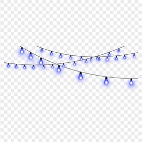 HD Blue Hanging Decorative String Bulb Light PNG