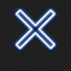 HD PS Controller X Cross Neon Button Icon PNG